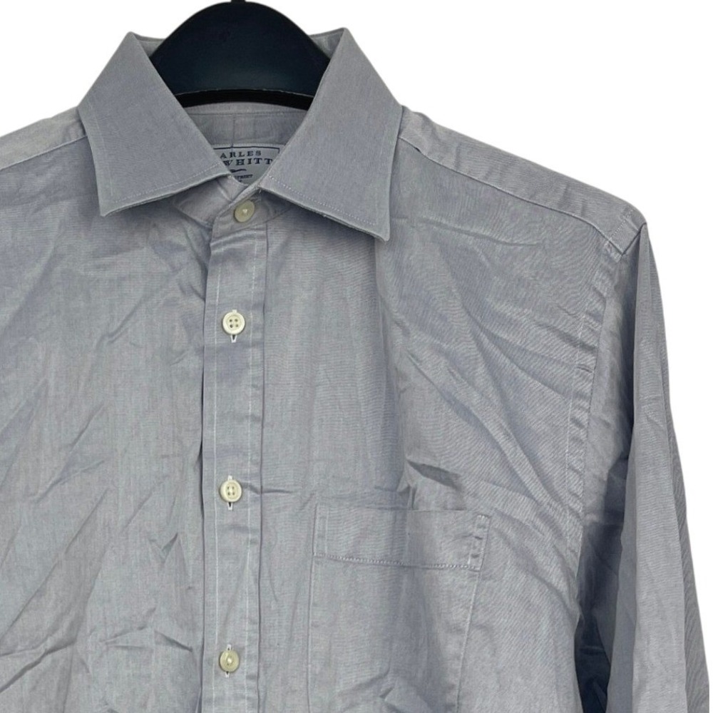 Charles Tyrwhitt Mens 16 34 Slim Fit‎ (Medium) Cotton Dress Shirt Light Blue